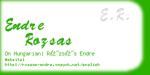 endre rozsas business card