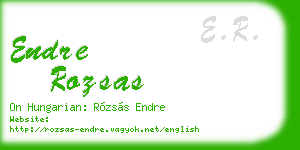 endre rozsas business card